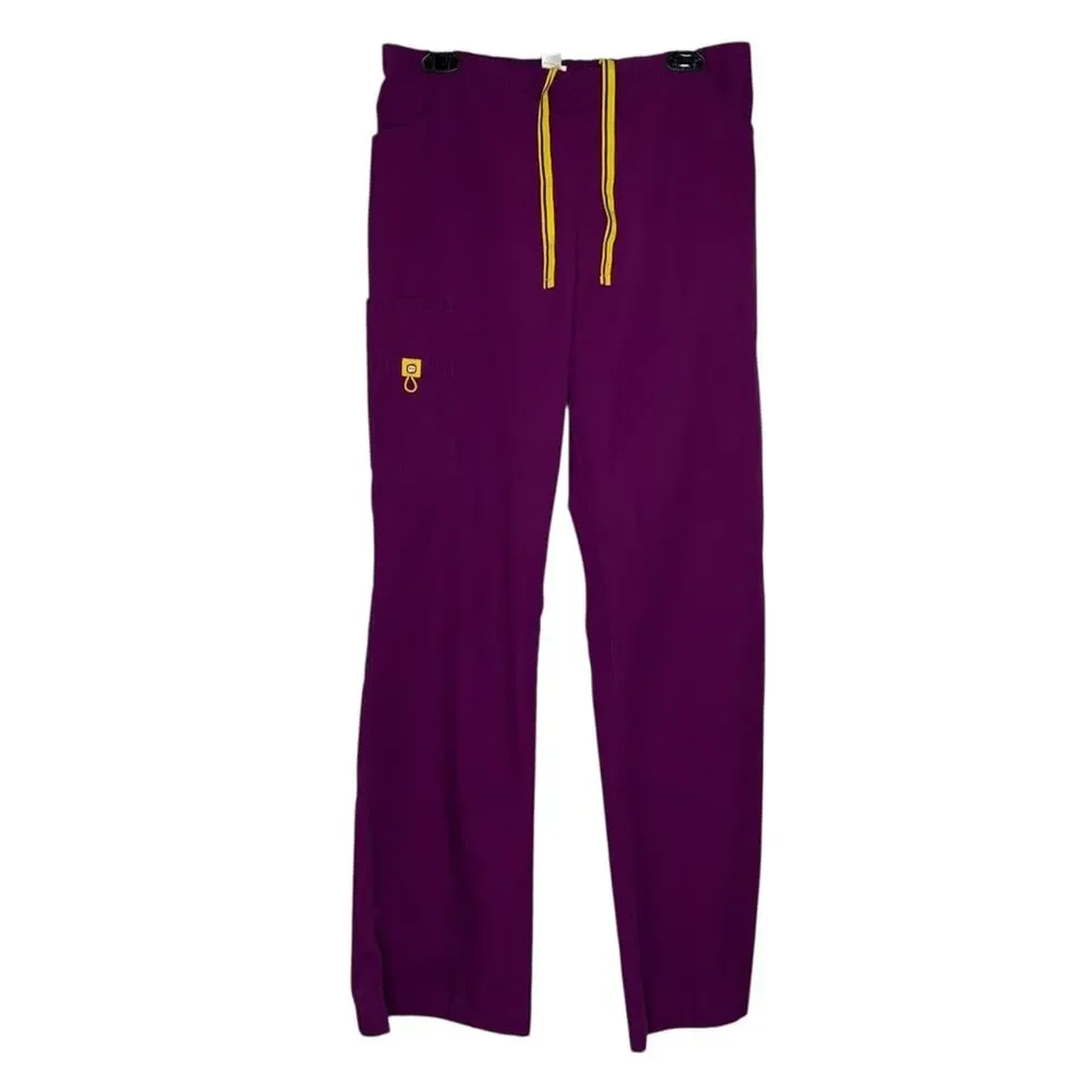 Wonderwink Scrub Set Eggplant Short Sleeve Size Top L Pants Medium Tall